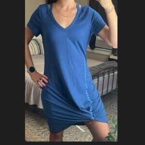 Blue knotted dress